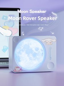 Sanrio Bluetooth Speaker 2024 New Kawaii Moon Wireless Speaker Karaoke Microphone Dual Microphones 1307D by Fangmiao