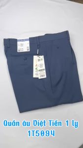 Quần tây (quần âu) Việt Tiến màu xanh Charcoal 1 ly 1T5094 có size lớn