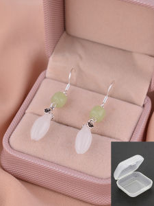 925 Sterling Silver Hook Earrings with Turquoise Chinese Luck Lock Design for Women Retro National Style Fashion Jewelry