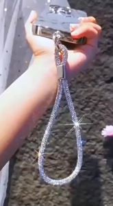 Glitter Flashy Rhinestone Cell Phone Charm Lanyard  for iPhone Diamond Crystal Phone Wrist Straps Keychain Hanging Anti-lost Rop