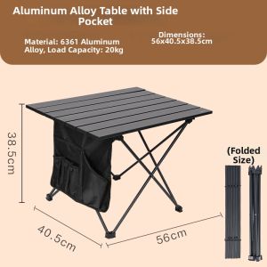 deli | Portable Camping Folding Table Aluminum