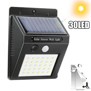 30Led/100Led LED Solar Motion Sensor Wall Light Outdoor Solar Powered Lights For Yard Garden Fence Garage Waterproof Street Lamp