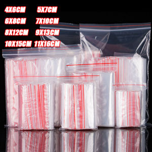 500Pcs Clear Thickened Plastic Bag Zipper Sealing Storage Bag Waterproof Self-sealing Poly Bags Resealable Vacuum Bag for Food Candy Jewelry