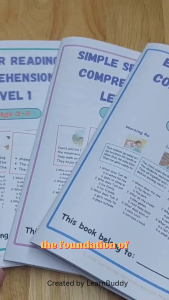 LearnBuddy Pre-Comprehension Bundle Set Levels 1-3 Early Reading Set 3 Books Printed Activity Booklet