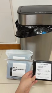 Homehub Elio Smart Sensor Dustbin With Lid Stainless Steel Black Automatic Rubbish Trash Bin For Kitchen 13L 30L 50L