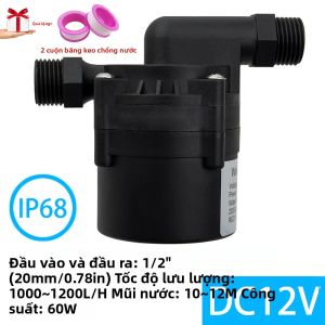 Bơm Không Chổi Than Trục Gốm Di Động 12V 1000-1200L/H Chạy Năng Lượng Mặt Trời Dùng Cho Máy Nước Nóng Nhà Bếp Máy Giặt Vòi Sen Tăng Áp