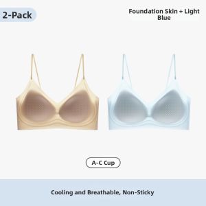 Yuzhaolin | Seamless Breathable Mesh Cup Bra Small Breast Support Anti-Drooping Back Beautiful