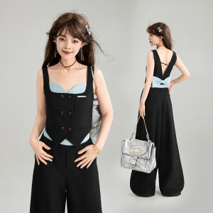 KEIKO | Bow Decorated Strappy Top & Palazzo Pants Set