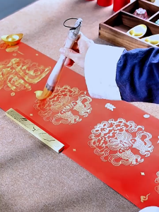 Bút lông thư pháp đại tự viết câu đối Xuân bút lông cỡ lớn chuyên viết câu đối Tết lông sói lông dê