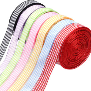 6/10/15/20/25mm Plaid Ribbon Grid Printed Ribbon Tape For Wedding Christmas Decora DIY Handmade Gift Wrapping Ribbon Accessories