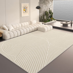 Luxurious Cream Style Carpet for Living Room And Bedroom Full Coverage No Washing Required Modern Simple Home Use Rug