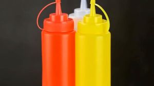 240/600ML Plastic Squeeze Bottles Condiment Dispenser Ketchup Mustard Sauce and Seasoning Bottle
