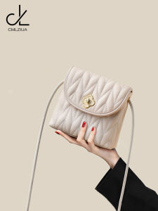 CMLZIUA Womens Leather Phone Bag 2025 New Style Diamond Grid Small Square Bag Crossbody Bag British Style Daily Use