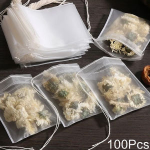 Disposable Tea Bags Filter Bags for Tea Infuser with String Heal Seal Food Grade Non-woven Fabric Spice Filters 100Pcs/Bag