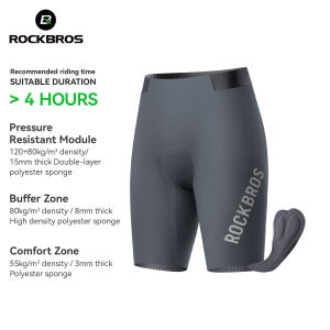 RockBros | ROCKBROS Mens Bike Shorts Summer Seamless Breathable Padded Cycling Pants Shock-absorbing MTB Road Bike Bicycle Clothing