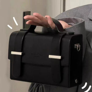 IELGY Túi đeo chéo một vai màu đen túi vuông nhỏ giản dị thời trang