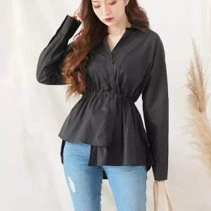 Mauren Shirt Atasan Kemeja Wanita Serut Lengan Panjang
