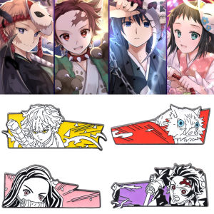 New Metal Enamel Kamado Tanjirou Kamado Nezuko Brooches Demon Pins Slayer Badge Cosplay Props Men Women Backpacks Jewelry