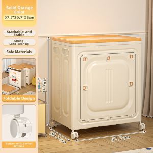 Foldable Large Capacity Storage Box With Wheels