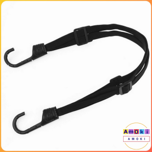 Amoki Motorcycle Strength Retractable Helmet Luggage Elastic Rope Strap with 2 Hooks 60cm