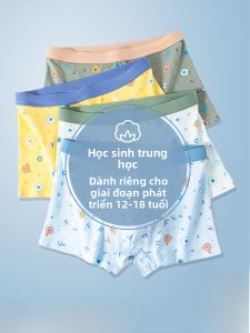 MiiOW | Quần lót nam cotton nguyên chất mùa hè Quần đùi bắp chun kháng khuẩn cạp cao bằng vải cellulose tái chế quần lót thoải mái cho học sinh trung học cơ sở và trung học phổ thông