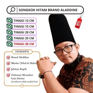 Songkok Kopiah Tinggi Peci tinggi Hitam Tinggi 15 Cm 20 Cm 25 Cm 30 Cm