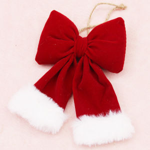 (1ชิ้น/ถุง) โบว์กำมะหยี่สีแดง15ซม. พร้อมคลิปตกแต่งติดผมจี้ทำมือผ้าผูกคอน่ารักงานรื่นเริง DIY