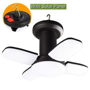 Outdoor Lighting LED Leaf Camping Lamp Hung Emergency Solar USB Rechargeable Tent Camping Lights Fishing Travel Lanterns
