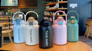 BZ-116 Termos botol minum stainless steel 850ML dengan sedotan untuk olahraga