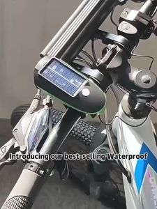 Lampu Depan Sepeda Tahan Air Lampu Sepeda Tenaga Surya USB Lonceng Sepeda 120 DB Pengisian Daya