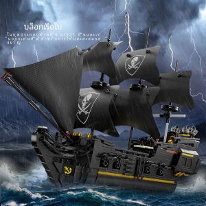 921ชิ้นของเล่นบล็อกตัวต่อเรือโจรสลัดโมเดล3D ของเล่นเพื่อการศึกษาเหมาะกับผู้อื่นชุดอิฐ kado ulang tahun คริสต์มาส