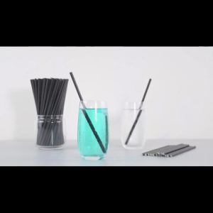50/100/200PCS Black Disposable Straw Straight Drinking Cup Straw Coffee Beverage Cup Straw Disposable Straws Packaged Separately