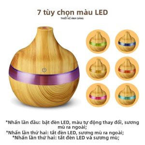 Máy Tạo Độ Ẩm Bằng Gỗ Siêu Âm Máy Khuếch Tán Hương Thơm Điện 300ml Tinh Dầu Thơm Máy Tạo Sương Mù Mát Mẻ Cho Gia Đình - Hoạt Động Yên Tĩnh