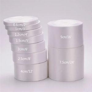 (22yards/roll)6mm-75mm White Silk Satin Ribbons Wedding Decorative Ribbon Gift Package Wrapping DIY Handmade Materials