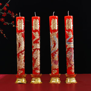 Đèn Cưới Rồng Phượng Trang Trí Phòng Cưới Cặp Đôi Đèn Đỏ Không Khói Không Có Phụ Kiện Đèn Trang Trí Đám Cưới