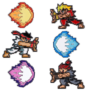 Street Fighters Enamel Pins Brooch Ken Ryu Akuma Fireball Metal Badge Brooches Lapel Pins Jewelry Accessories