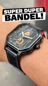 PAD HENER JASPER Jam Tangan Pria Sport Analog Straps Kulit Anti Air Crono Tanggal Free Box