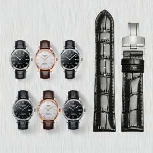Woalmorn | Le Locle Genuine Leather Watch Band with Butterfly Clasp for Men and Women
