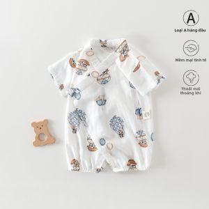 banjixiaoke | Bodysuit Tay Ngắn Thoáng Khí Từ Sợi Tre Không Xương