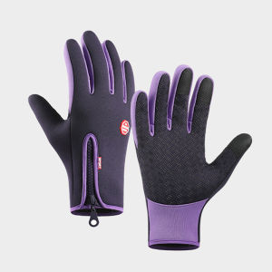 Autumn Winter Warm Gloves Cycling Hiking Men Women Touchscreen Gloves Anti Slip Zipper Water-Repellent Windproof Camping Driving