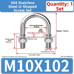 JINJUNTAI | Stainless Steel Extended U Bolt Fixing Clamp