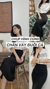 Chân Váy Đuôi Cá Dáng Dài Chất Cotton Cao Cấp Co Giãn 4 Chiều Mềm Mịn Thoáng Khí D102