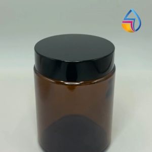 150ml - Light Amber Glass Jar w/ Black Cap
