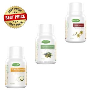 Trio Set Virgin Coconut Oil+Virgin Olive Oil+Blackseed Oil/ Minyak Kelapa Dara+Minyak Zaitun+Habbatus Sauda