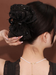 กิ๊บติดผมทรงฉลามสองด้านขนาดใหญ่สำหรับผู้หญิง เครื่องประดับผมสไตล์เกาหลี ทรงไม่ซ้ำใคร ประดับเพชรเทียม สไตล์ยูนิเซ็กส์