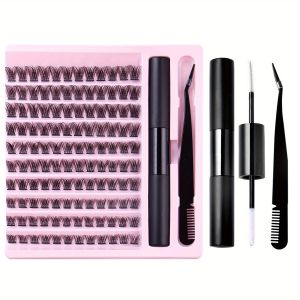 DIY Lash Extension Kit Lash Clusters With Waterproof Strong Hold Lash Bond And Seal And Eyelash Tweezers Lash Cluster Kit