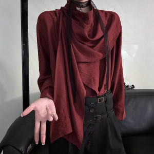 Áo Sơ Mi Nam Dáng Rộng Cổ Tròn Tay Dài Thường Ngày Mùa Thu Phong Cách Trung Hoa Cổ Điển Thời Trang Hợp Thời Trang Thiết Kế Không Đều