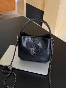 2025 New Style Womens Bucket Bag Underarm Leather Shoulder Crossbody Bag Chain Handbag Soft Handle Casual Fashion Bag