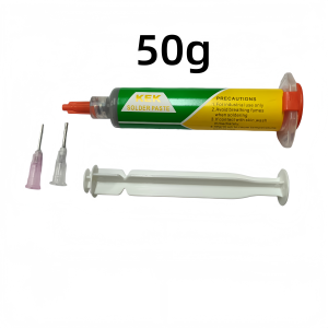 KEK | Sn96.5Ag3.0Cu0.5 Solder Paste 3% Silver 217℃ Melting Point Needle Tube Syringe Type for SMD PCB Repair