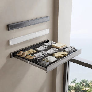 Giá Treo Quần Áo Và Mũ Bằng Kim Loại Có Thể Gập Lại Có Móc Tiết Kiệm Không Gian Giải Pháp Tổ Chức Phòng Tắm Và Ban Công Hợp Kim Nhôm Anodized